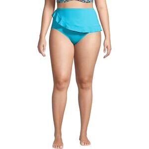 NWT Lands End Womens Plus 22W Turquoise High Waisted Bikini Bottoms Swimsuit